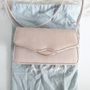 Vintage Judith Leiber Lizard Embossed Light Pink Small Crossbody Bag